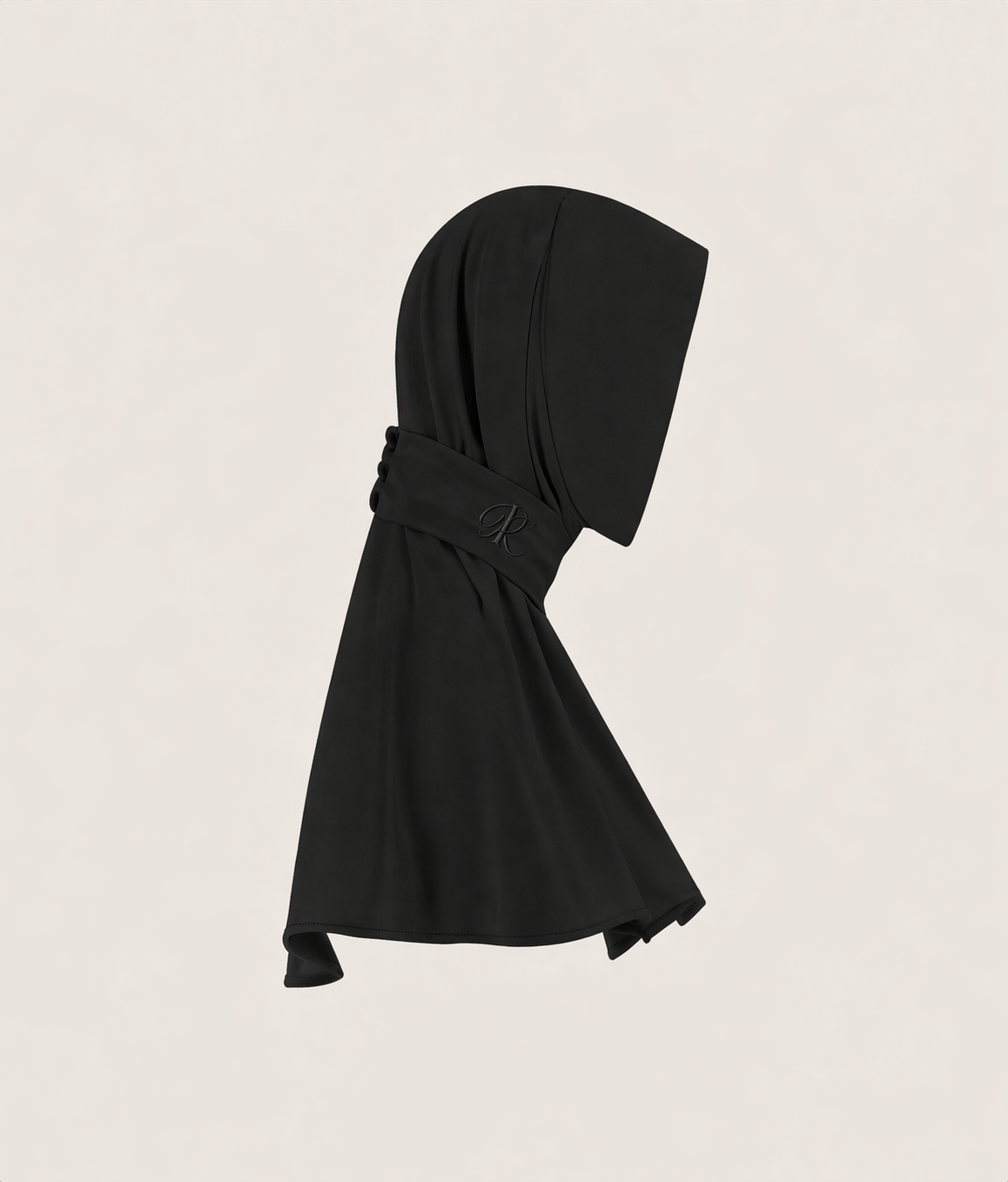BUTTON SCARF - JET BLACK