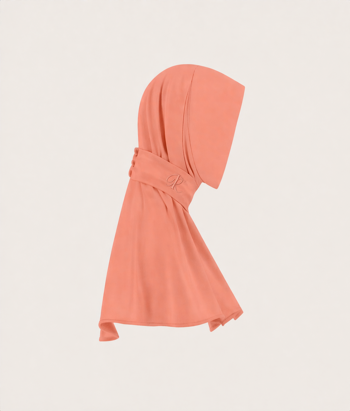 BUTTON SCARF - CORAL BLUSH