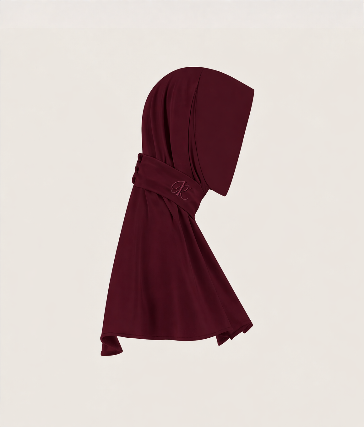 BUTTON SCARF - WINE RED