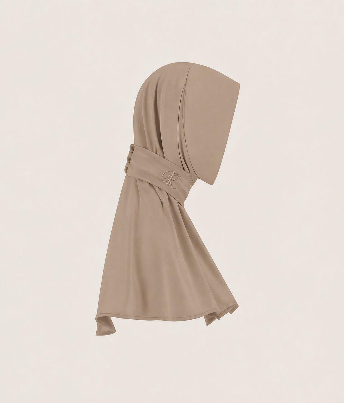 BUTTON SCARF - LIGHT CAMEL
